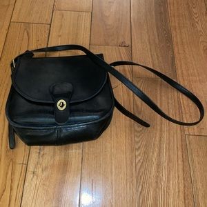 Vintage Coach Saddlery Bag NYC Black Leather 9535